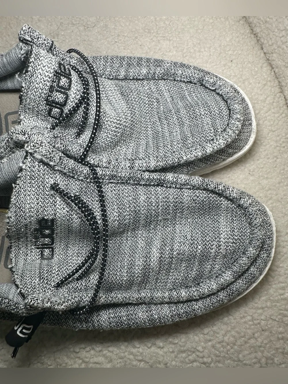 Hey Dude Wally Stretch Yin Yang Loafers Gray Lightweight Casual Slip On Shoes 10